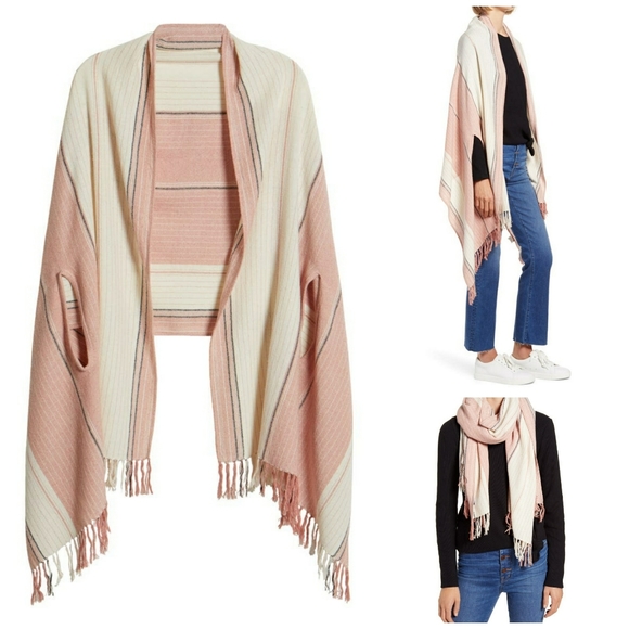 NWT Madewell Maui Stripe Silk Noil Cape Scarf - Picture 1 of 12